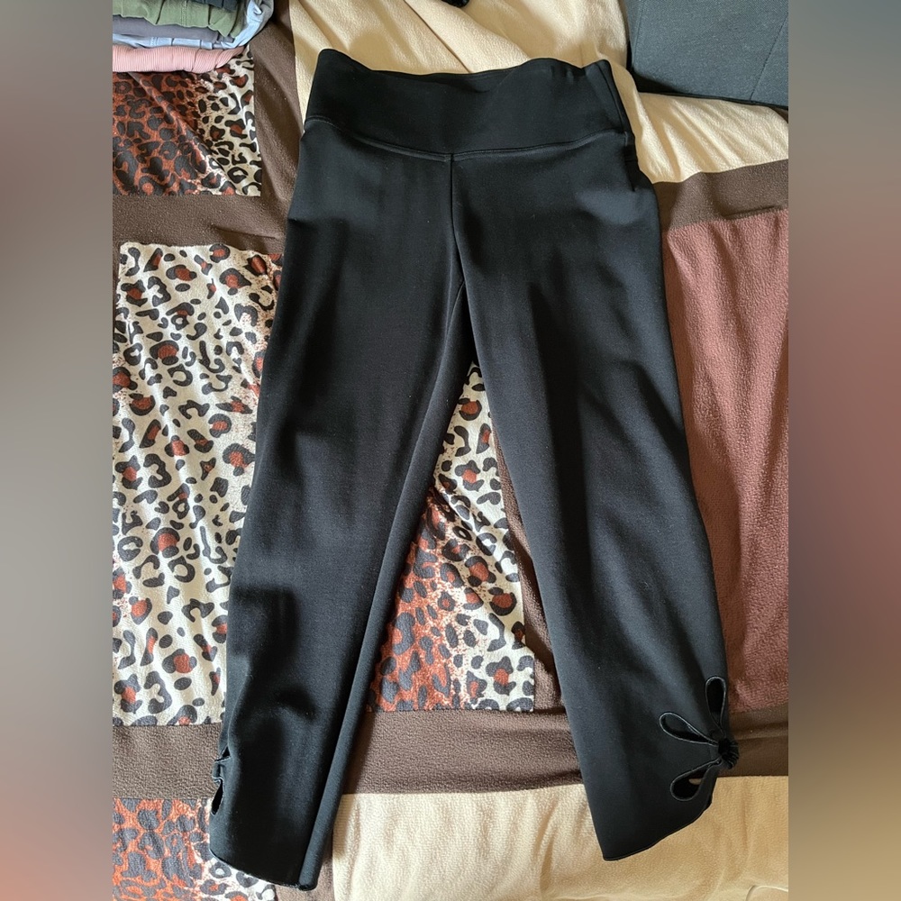 Size small pants with little flowers at the bottom